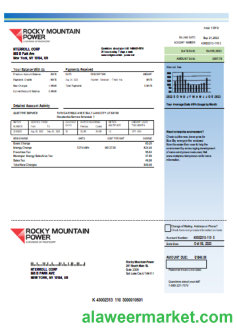 Rocky Mountain Power electricity utility business bill, SCR